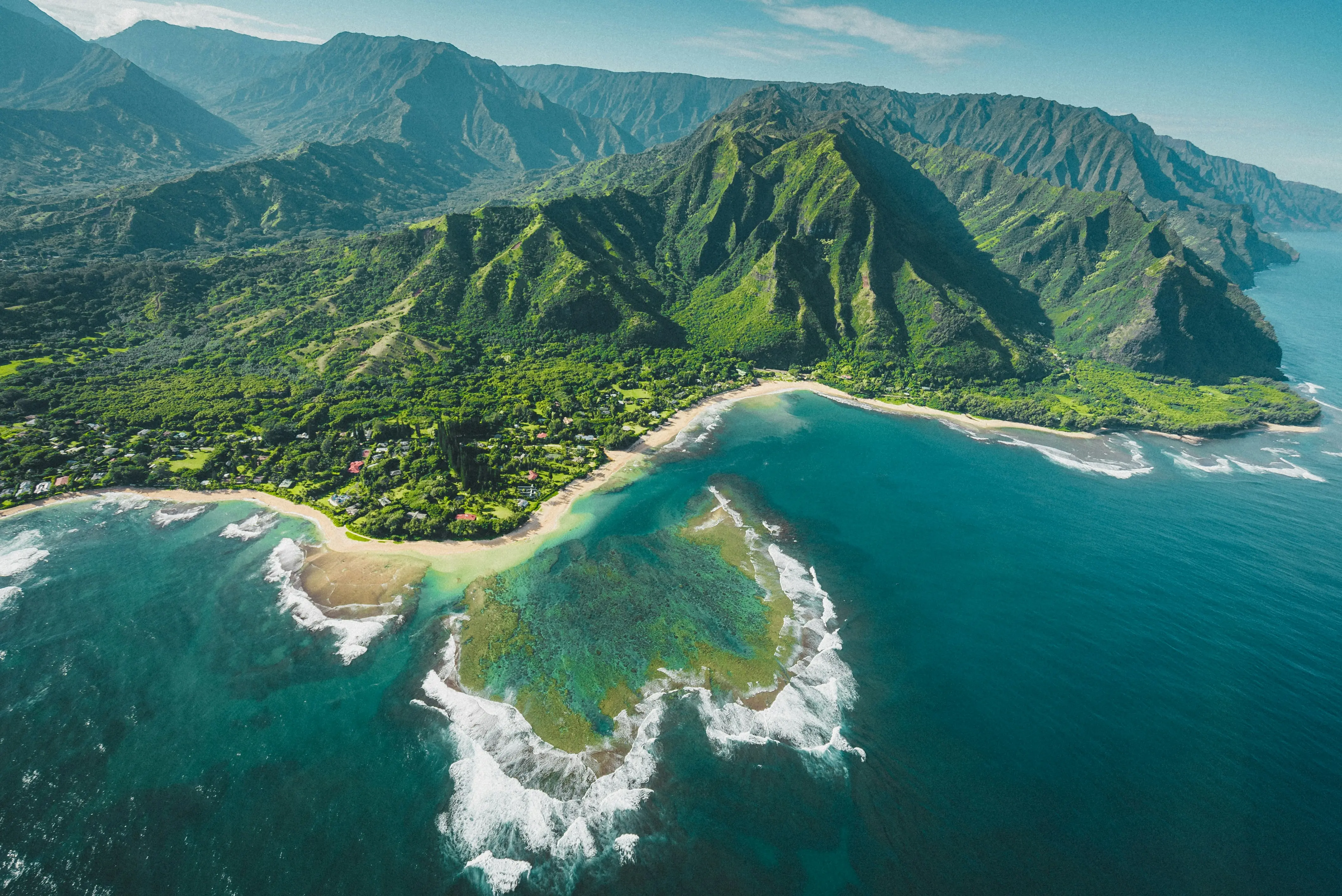 Aerial view of Kauai's Na Pali Coast